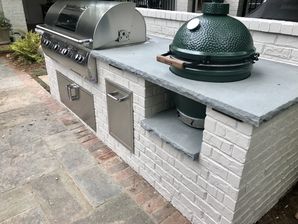 Outdoor Brick Grilling Station with Thermal Bluestone Countertop in Buckhead, Ga (3)