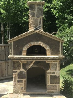 Stone Pizza Oven with Stone Roof Tiles in Cumming, Ga (1)